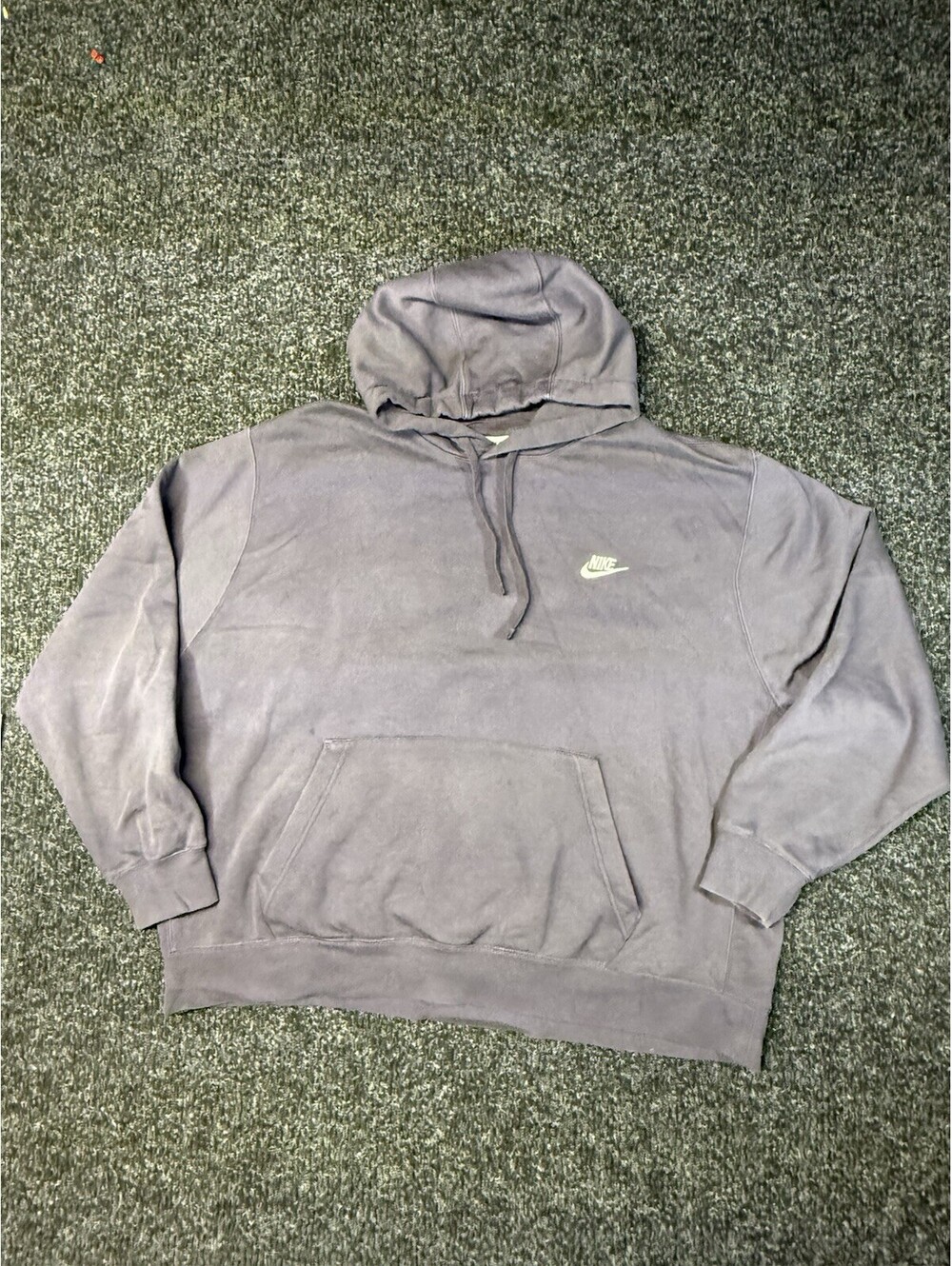 Nike Sportswear Solid Gray Logo Pullover Fleece Hoodie Pockets Men's 3XL